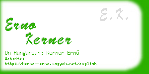 erno kerner business card